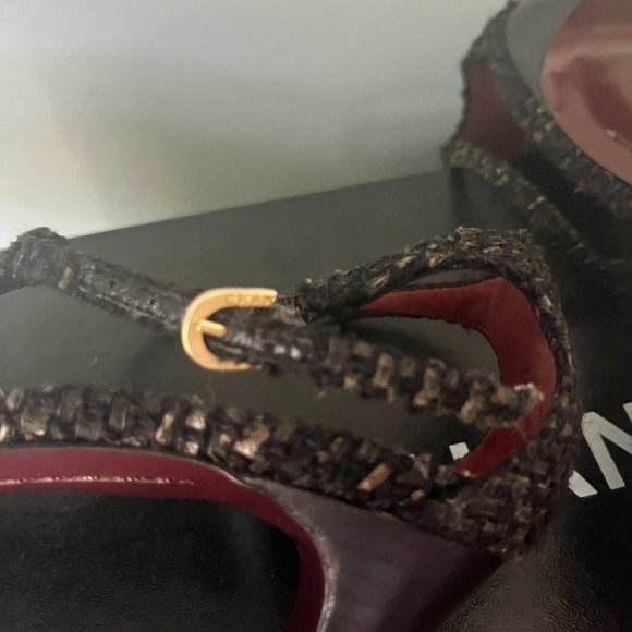 Chanel T Strap Tweed Heels - Picture 5 of 6
